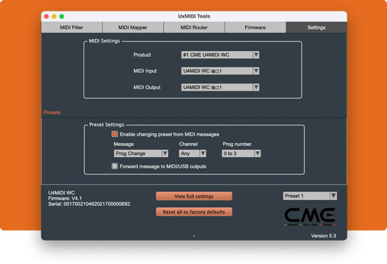 Mac Midi Router CME U4MIDI WC: MIDI Interface with router, filter, mapper, and optional ...