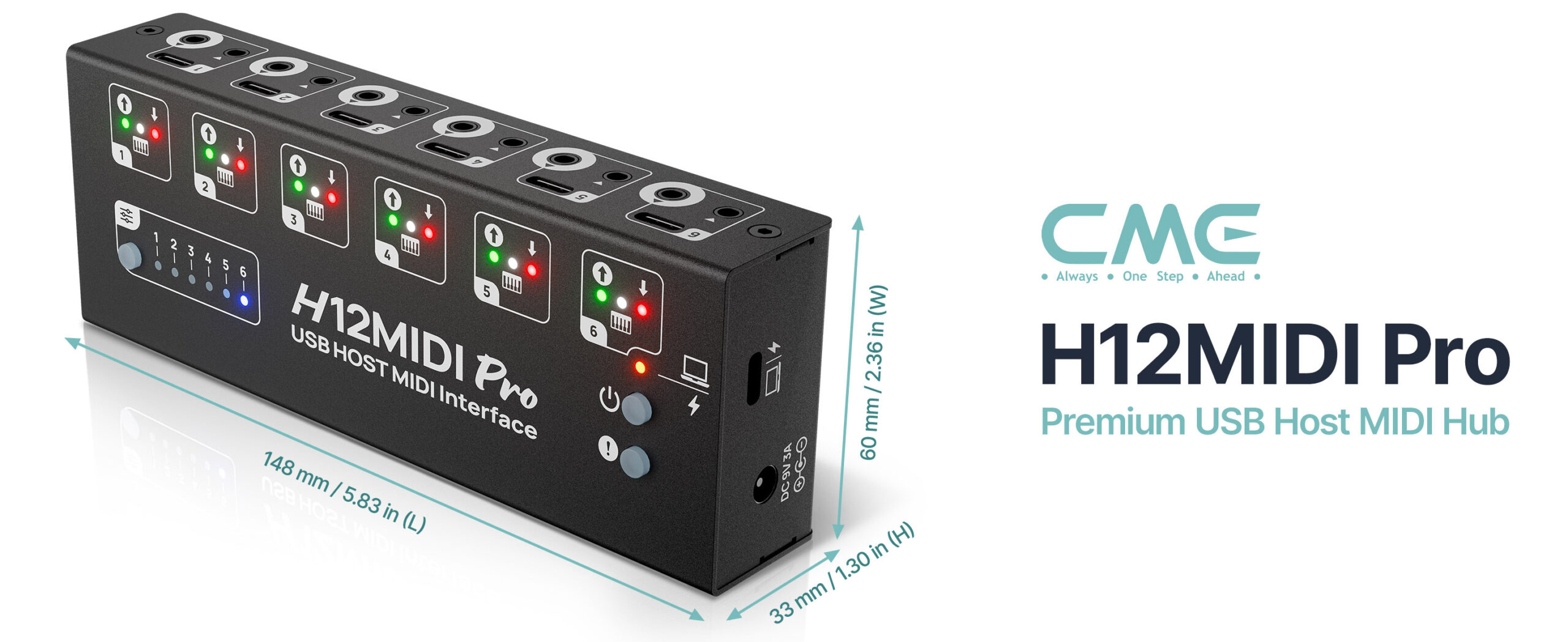 WIDI Thru6 BT: 2-in-6-out MIDI Thru/Splitter with Bluetooth MIDI