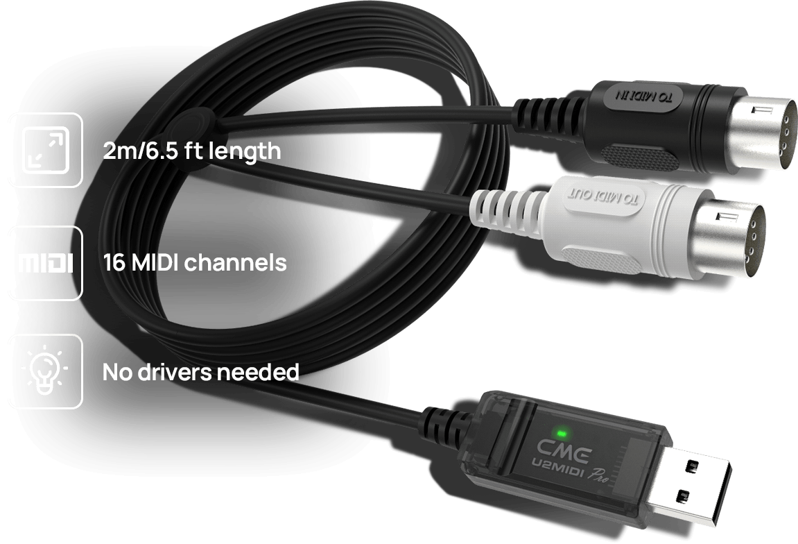CME U2MIDI Pro: USB to MIDI cable with MIDI routing and filters